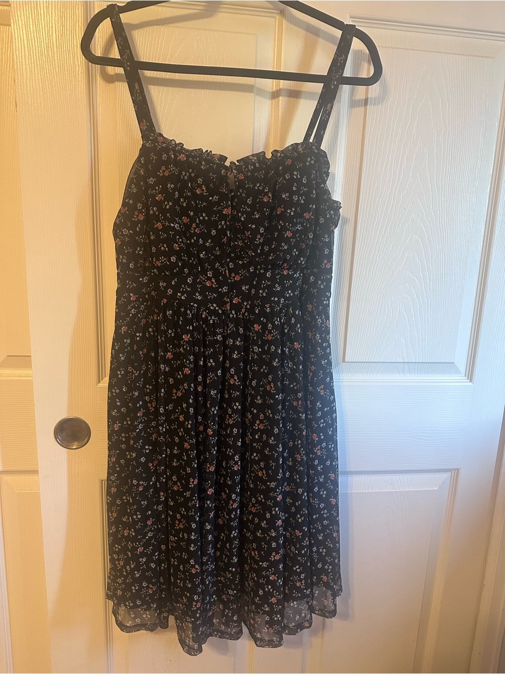 torrid Black Floral Mini Dress with Spaghetti Straps